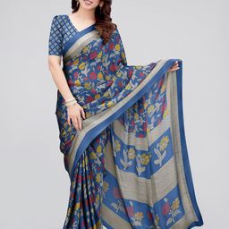 MIRCHI FASHION Blue & Red Floral Printed Saree-image-51
