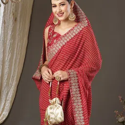 Saree mall Embroidered Bandhani Zari Sarees-image-68