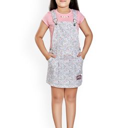 Peppermint Girls Floral Printed Cotton Dungarees-picture-34