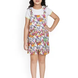 Peppermint Girls Typography Printed Straight Leg Dungarees-image-24