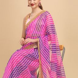 Sangria Women Purple & Pink Organza Sarees-image-66