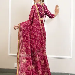 anouk AnoukGeometric Printed Pure Cotton Saree image 3