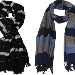 Striped Pure Cotton Men Multicolor Stole-28