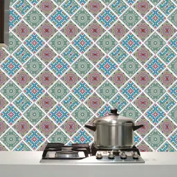 Jaamso Royals Green & Blue 3 Pieces Sheet 3D PE Foam Self-Adhesive Wallpaper-image-62