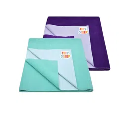 TIDY SLEEP Kids Set Of 2 Green & Violet Water Proof Cotton Mattress Protector-image-90
