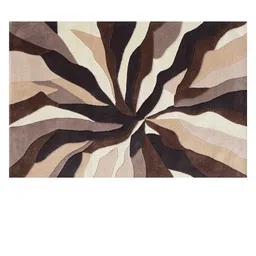 PRESTO Brown & Beige Abstract Hand Tufted Wool Carpet-26