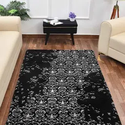 PRESTO Black & Grey Abstract Printed No Shredding Carpet-10