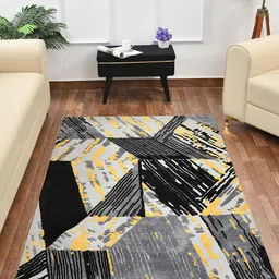 PRESTO Black & Grey Abstract Printed No-Shred Carpet-28