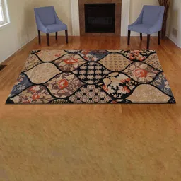 PRESTO Black & Grey Abstract Rectangular Carpets image 1