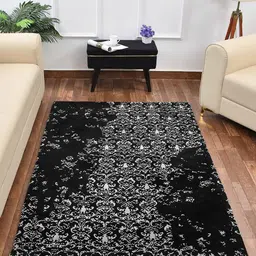 PRESTO Black & Grey Abstract Printed No Shredding Carpet-15