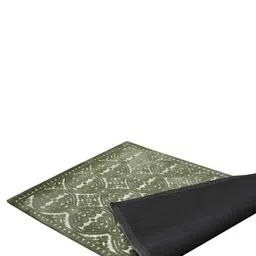 PRESTO Green Ethnic Motifs Printed Durable No Shredding Rectangular Carpet image 3