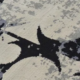 PRESTO Black & Grey Abstract Rectangular Floor Carpet image 5