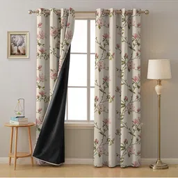 BFAM Pink Floral Black Out Window Curtain-picture-21