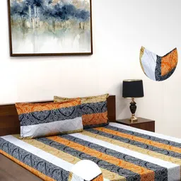 Steve & Anderson elevate White Printed 164 TC King Bedsheet Set 1.83 m X 1.98 m X 0.2 m-image-27