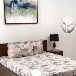 Steve & Anderson elevate Beige Printed 164 TC King Bedsheet Set 1.83 m X 1.98 m X 0.2 m-image-22