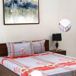 Steve & Anderson elevate Grey Printed 164 TC King Bedsheet Set 1.83 m X 1.98 m X 0.2 m-image-1