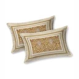 Varde Beige & White Ethnic Motifs 210 TC Queen Bedsheet with 2 Pillow Covers-image-9