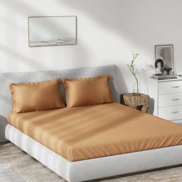 DDecor Live Beautiful Rust Orange Cotton 180 TC King Bedsheet with 2 Pillow Covers-22