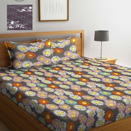 Arrabi Pack Of 2 Printed 300 TC King Bedsheet with 2 Pillow Covers-9
