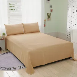 BELVOSTUM Beige Geometric 280 TC King Bedsheet & 2 Pillow Covers-image-53