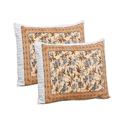 Aura Yellow & Blue Floral 180 TC Cotton King Bedsheet With 2 Pillow Covers-image-43