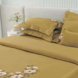DDecor Urban Gold-Toned Floral 210 TC Cotton King Bedsheet with 2 Pillow Covers-image-58