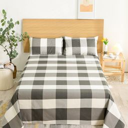 JC HOME Black & Cream-Coloured Geometric Queen Bedsheet with 2 Pillow Covers-picture-29
