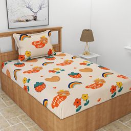 MORADO Conversational 180 TC Single Bedsheet with 1 Pillow Cover-image-72