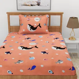 MORADO Conversational 210 TC Single Bedsheet with 1 Pillow Cover-image-76