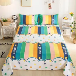JC HOME Multicolour 200 TC King Graphic Cotton Bedsheet with 2 Pillow Covers-image-6