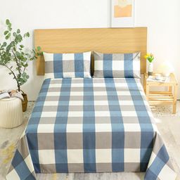 JC HOME Multicoloured 144 TC King Geometric Cotton Bedsheet with Pillow Covers-6
