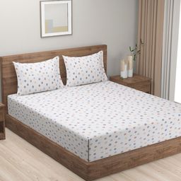 SWAYAM 240 TC Grey & White Geometric King Bedsheet with 2 Pillow Covers-picture-14