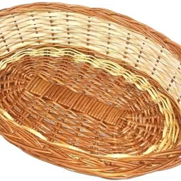 Bamboo Oval Side Handle Tawi Cane Wicker Baskets Multipurpose Uses (Size_14x10 in) Storage Basket-6