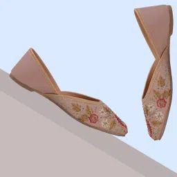 Handmade Embroidery vegan Faux Lather Tradition Mojari Jutis For Women-image-72