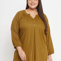 VINAAN Notch Neck Long Puff Sleeve Top-picture-24