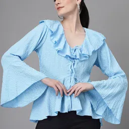 Global Republic V-Neck Bell Sleeves Layered A-Line Top-picture-31