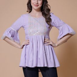 God Bless Purple Bell Sleeve Top-image-72