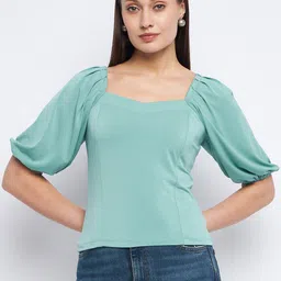Madame Sweetheart Neck Puff Sleeves Top-picture-27