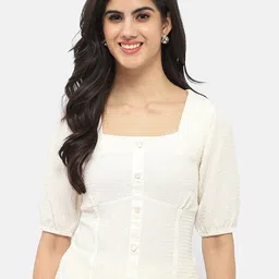 Madame Self Design Puff Sleeve Top-image-14