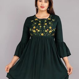 MARISY Floral Embroidered Bell Sleeve Fit & Flare Mini Dress-image-17