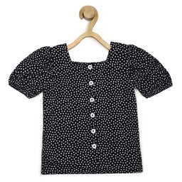 Peter England Girls Polka Dot Printed Puff Sleeve Top-picture-19
