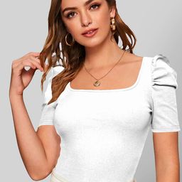 Dream Beauty Fashion Square Neck Puff Sleeve Top-image-64