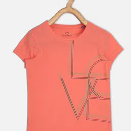 Sweet Dreams Girls Peach-Coloured Typography Printed T-shirt-image-16