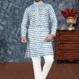 Men Embroidered Cotton Rayon Straight Kurta-picture-21