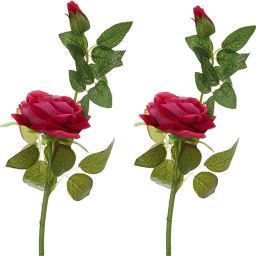 Set 2 Artificial Red Rose Stick For Valentine Day & home decor Bonsai Wild Artificial Plant-image-68