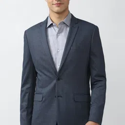 peter england Men Self Design Single Breasted Formal Blazer-picture-28