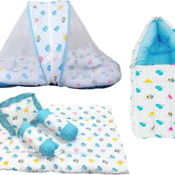 Cotton Kids Washable Baby Mattress with Net & Sleeping Bag & Bedding Set Mosquito Net-16