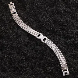 French Accent Silver-Plated Link Bracelet-image-50