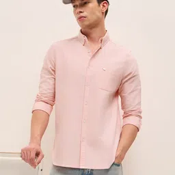 THE BEAR HOUSE Men Slim Fit Button-Down Collar Cotton Casual Shirt-picture-11