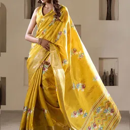DIVASTRI Abstract Printed Zari Festive Saree image 4